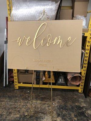 Love it! Our wedding sign, I haven't removed the brown paper yet will update soon.