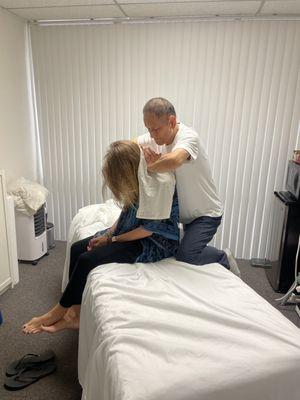 Shiatsu is a form of acupressure originated in Japan. You're missing one of life's simple pleasures if you haven't been worked on by him!