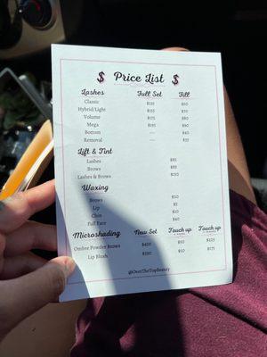 Price List