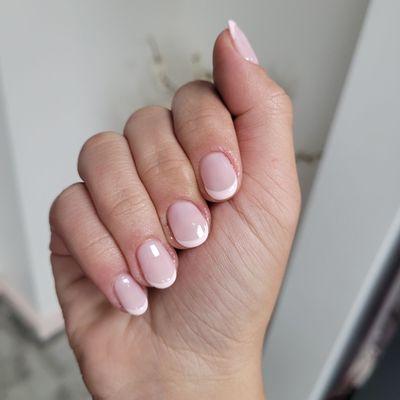 Gel light pink french nails