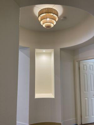 New light fixture installation and 2" LED recessed light.