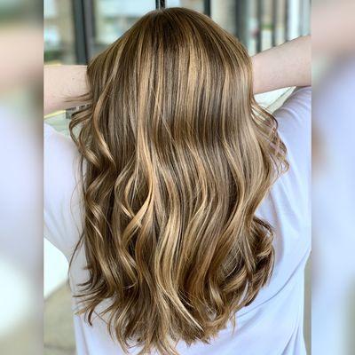 Sun-kissed blonde balayage