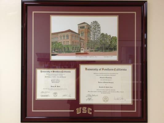 Dr. Park's USC diplomas