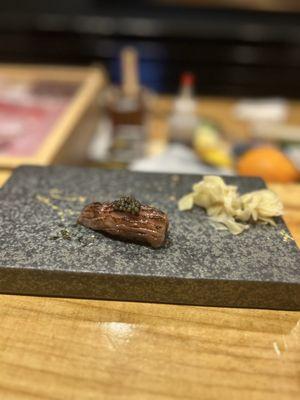 Wagyu with caviar