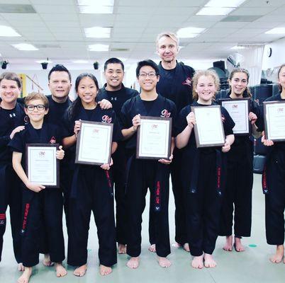 Congrats to our new black belts and first degree friends.