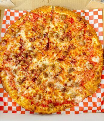 Sausage & bacon pizza