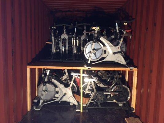 Bike delivery snug as a bug in their container, shipping out to their brand new owners!!!