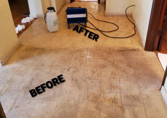 Beautiful travertine clean today!