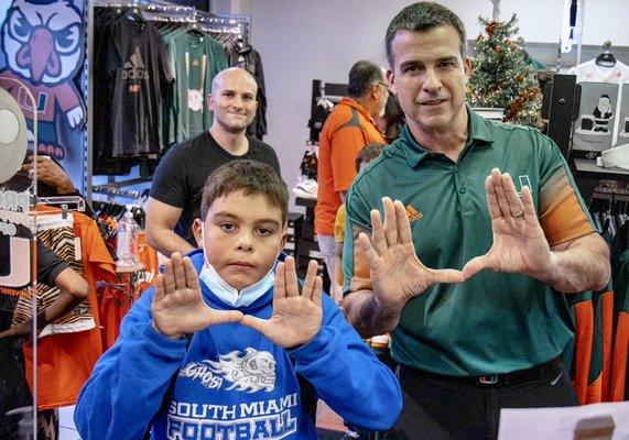 Coach Cristobal at the allcanes Shopping Spree for kids. 12/15/21