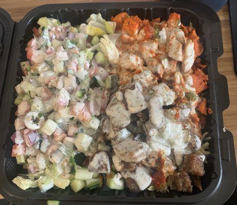 Mixed platter with salad