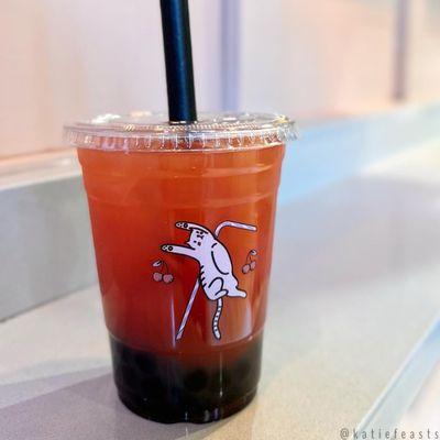 Blood Orange Jasmine Punch with tapioca