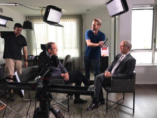 Dr. Turek being interviewed about one of his medical innovations by ABC News's Good Morning America (GMA).