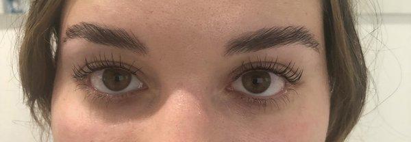 Eyebrow lamination + eyelash lift