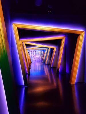 This entrance reminds me of Beetlejuice, lol! The scene where Adam and Barbara are walking thru the hallways of the Netherworld Office.