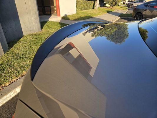 Adro Carbon Fiber Rear Spoiler. Not aggressive, which is exactly what I wanted. Perfect!!!