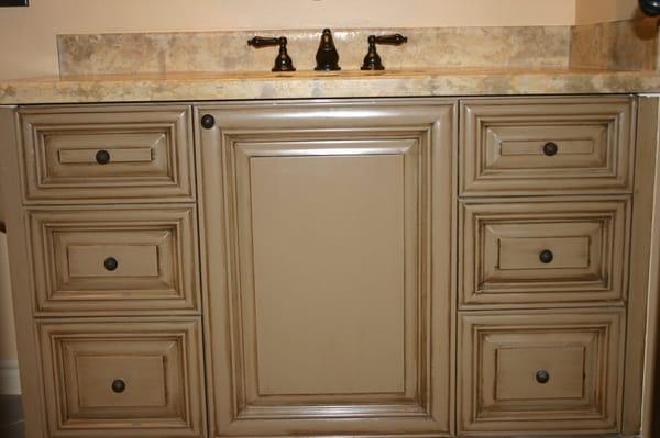 Vanity with Glaze finish