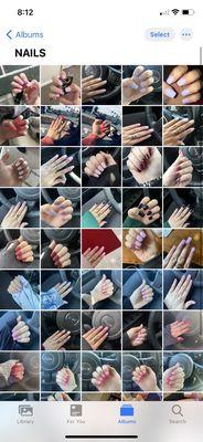 My folder of nails done at lavish nails over the years :)