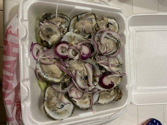 12 oysters on the half shell