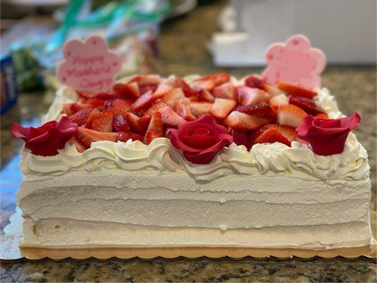 Decorated strawberry shortcake