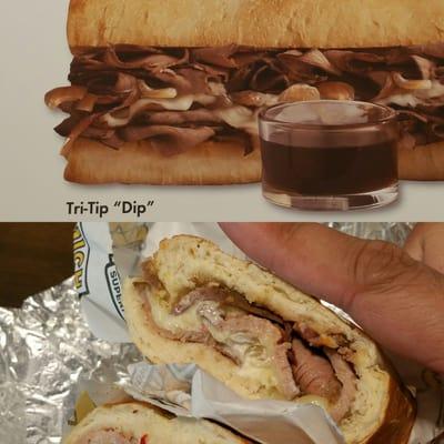 Not even close to their advertised picture. That's my finger in the picture. The sandwich is slightly thicker than my FINGER!!!!