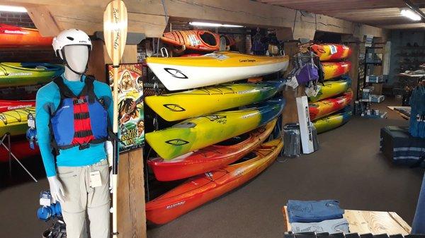 Kayak sales and rentals available.