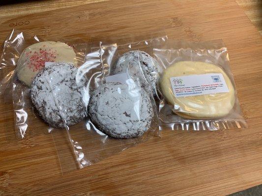 Chocolate Volcano cookie, Italian Butterball cookie and the Lemon Ricotta cookie.  MMMMMMMM