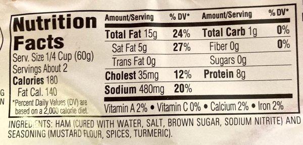 Nutrition and Ingredients. Posted 01/14/21