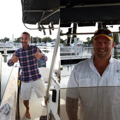 Meet Captain Brette & 1st mate, Shawn. 2 thumbs up for catching some fish today!