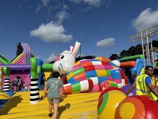 Too cute. Inside largest bounce house