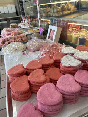 Giant conchas and sweet heart cookies