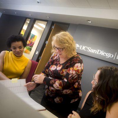 Student Services representatives hard at work in the University City Center building.