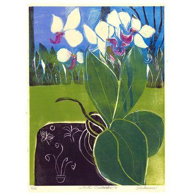 "Orchid" 
Color woodcut by Idaherma Williams