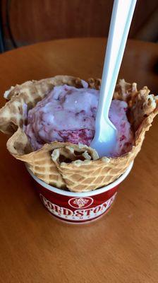 Berry Berry Berry Good Love it (regular size) in a waffle cone