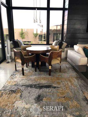 A portion of a palace sized Custom rug which was made for our client's house in New Mexico