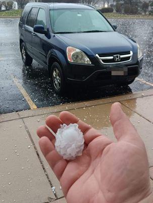 Golf ball sized hail from April 2023.