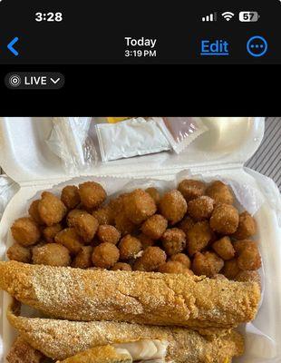 Whiting / okra/ hush puppies