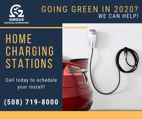 We install home charging stations for your electric vehicle.