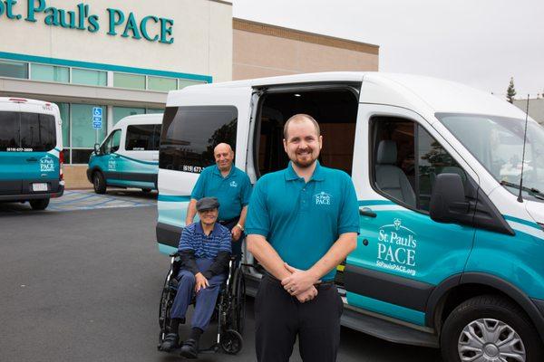 St. Paul's PACE will pick you up and take you home. Transportation to specialists is also included!