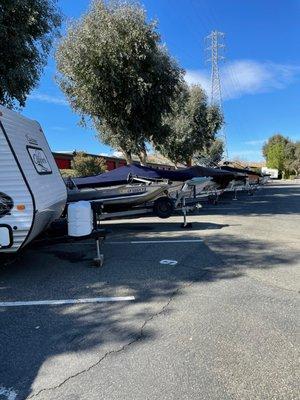 Plenty of boat, trailer, car, and RV storage at 2 separate lots.