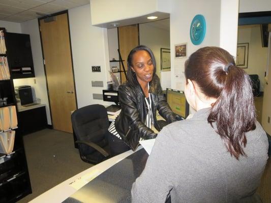 Our appointment coordinator Myisha helps all of our patients with their financial arrangements.