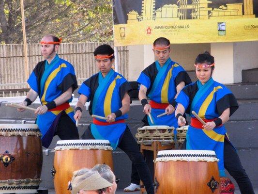 San Jose Taiko at the Aki Matsuri 2018 in San Francisco's Japantown.