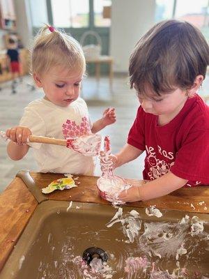 Children learning about collaboration and crafting!