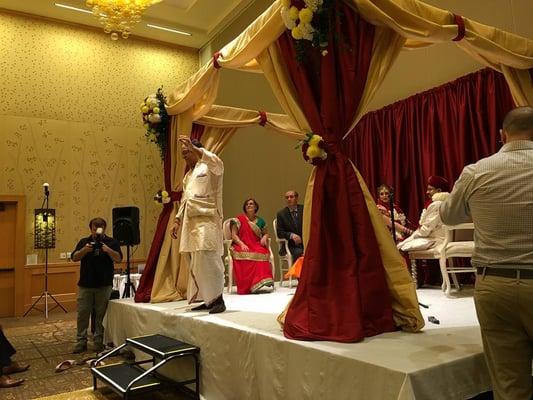 The mandap John made for our Indian ceremony was beautiful!