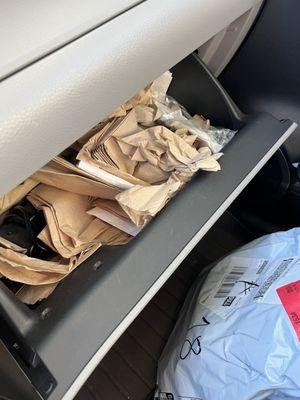 Glove box completely ransacked