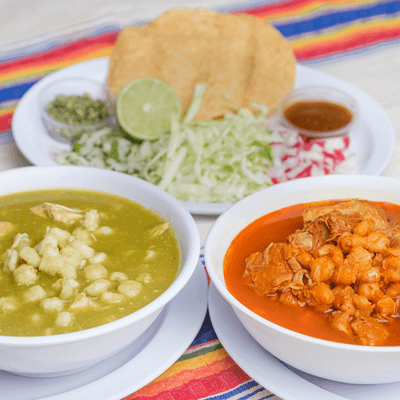 Pozole verde y rojo