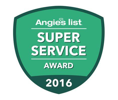 Winner of the Angie's List Super Service Award for 9 years running!