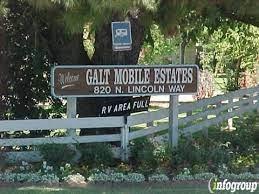 Galt mobile estates sign board