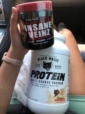 Black Magic Protein in Horchata flavor $ 29.99 and Insane Labz Insane Veinz $29.99