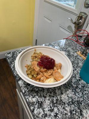 The saddest looking Classic Hot Turkey Gobbler Bowl . Normally these bowls are at least 3/4 full...