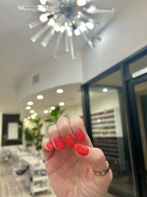 Dip manicure - neon- glitter magic